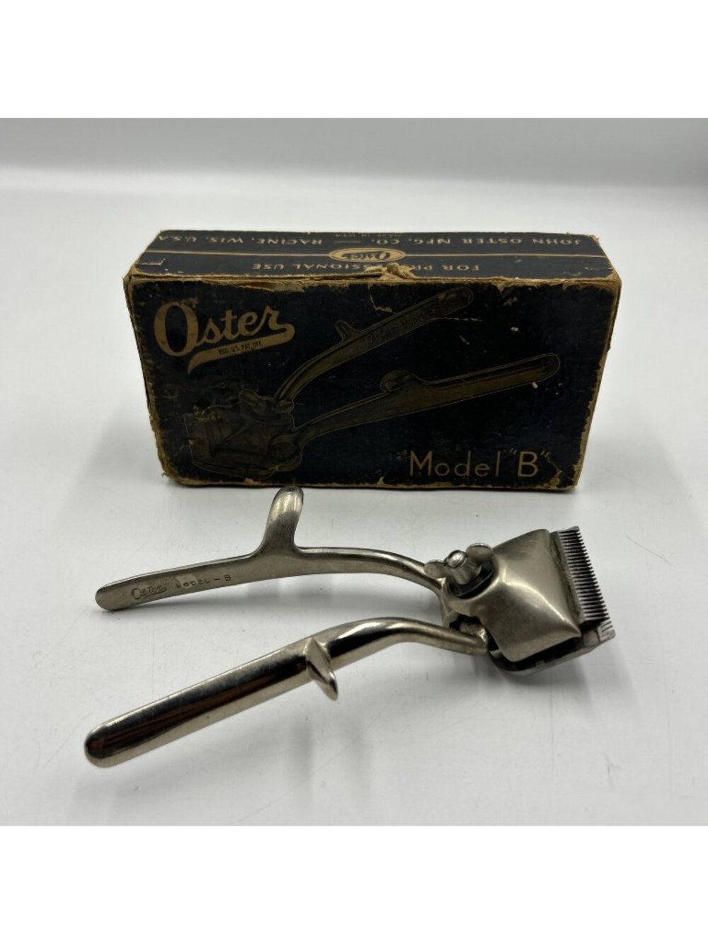 VINTAGE OSTER HAIR TRIMMERS - MODEL B 1931 STAINLESS STEEL BARBERING TOOL USA✅